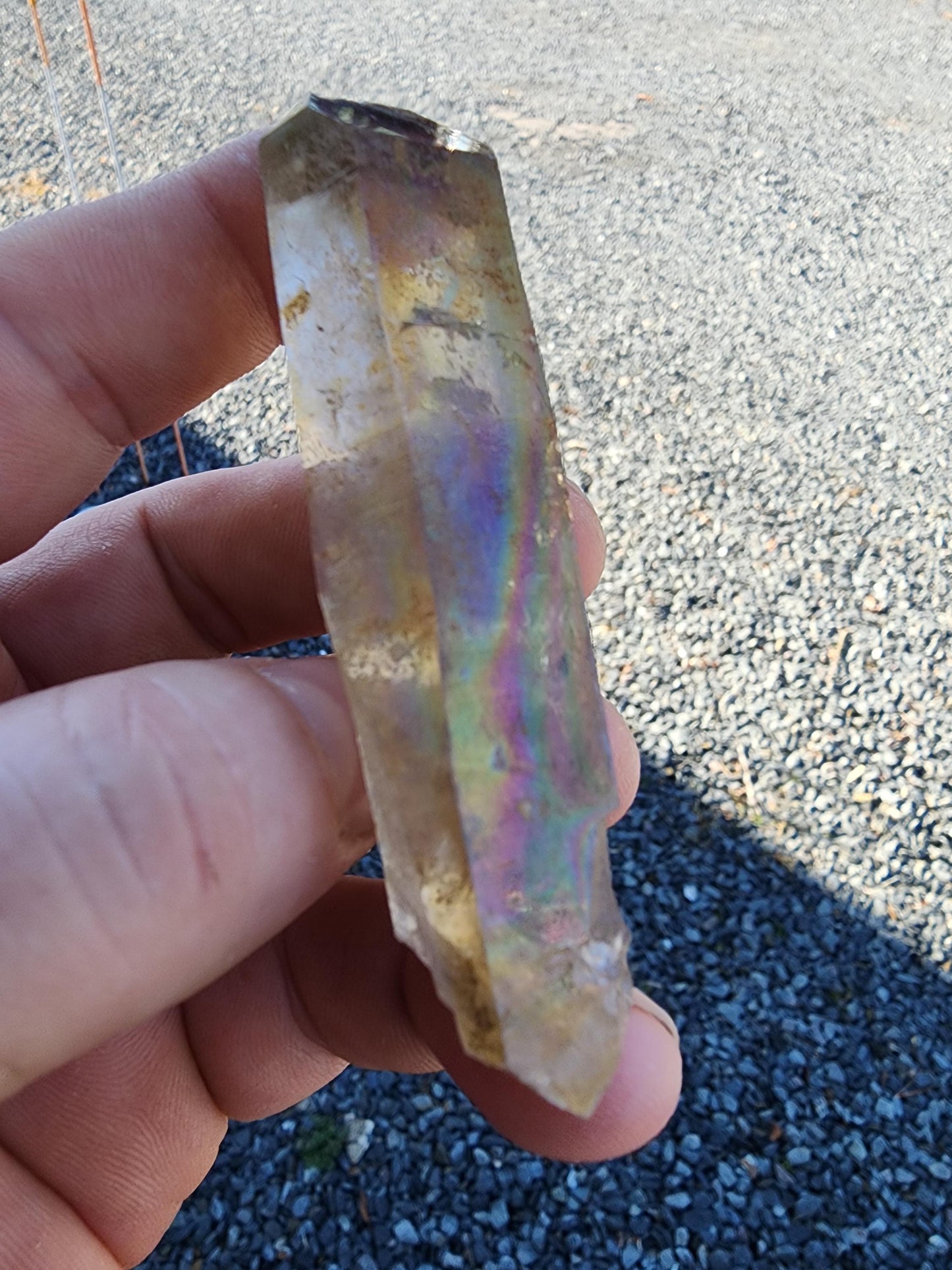 Natural Iridescent Quartz Point from Skardu, Pakistan