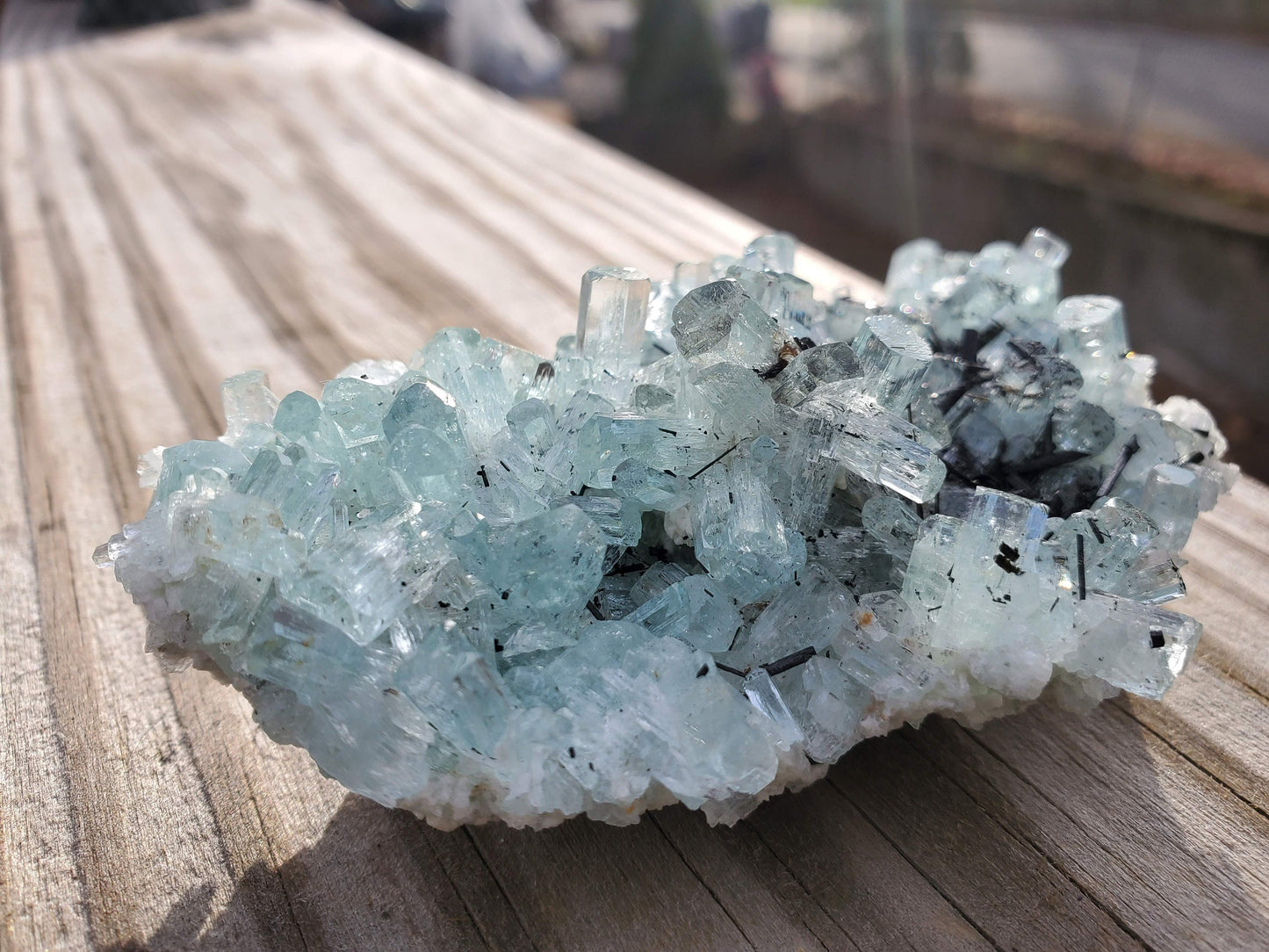 Aquamarine with Black Tourmaline from Erongo Mountains, Namibia