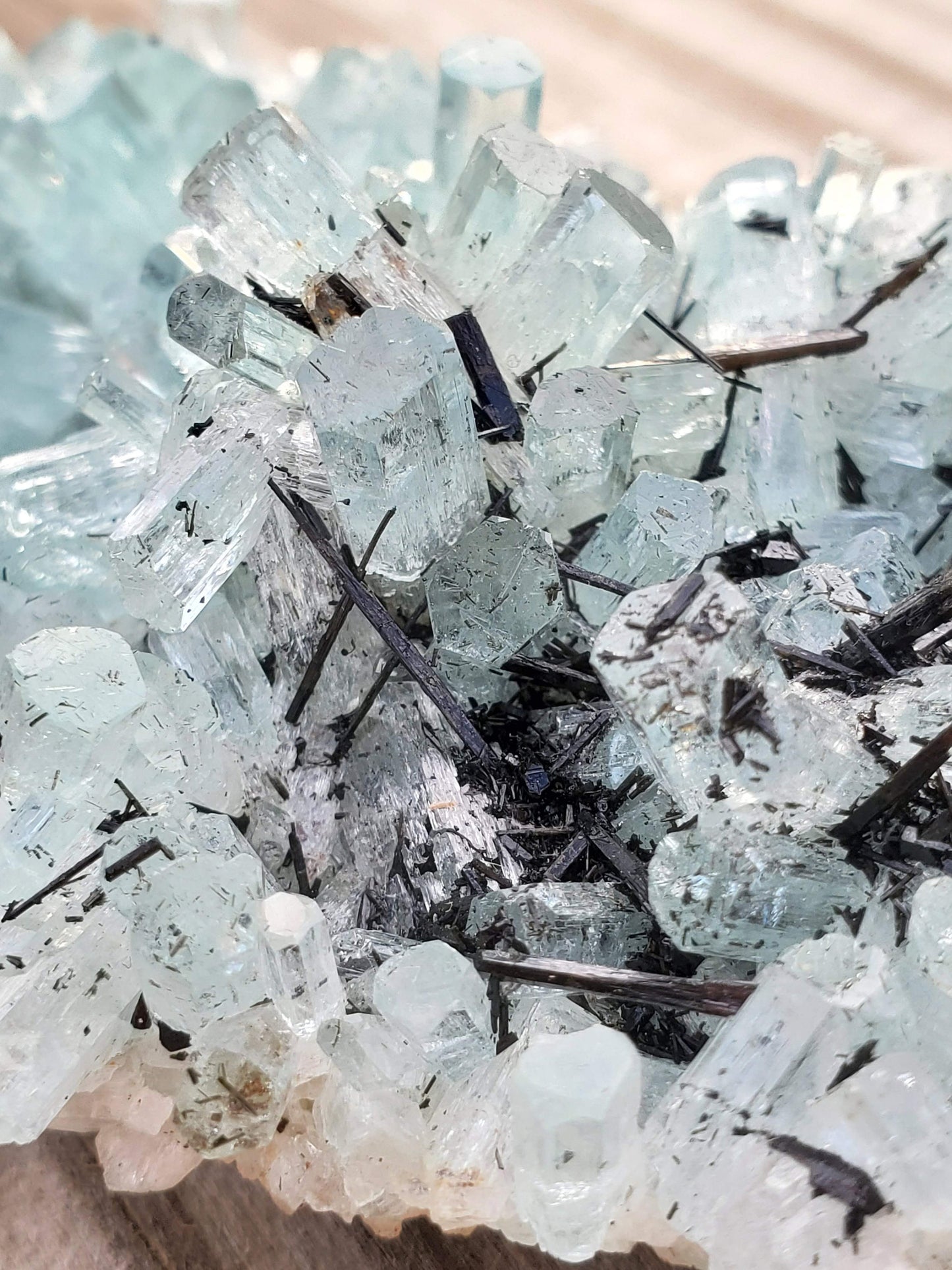 Aquamarine with Black Tourmaline from Erongo Mountains, Namibia