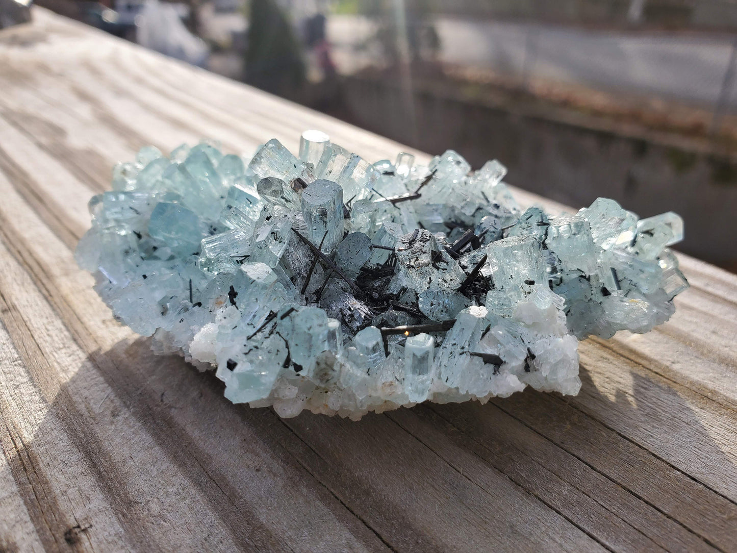 Aquamarine with Black Tourmaline from Erongo Mountains, Namibia