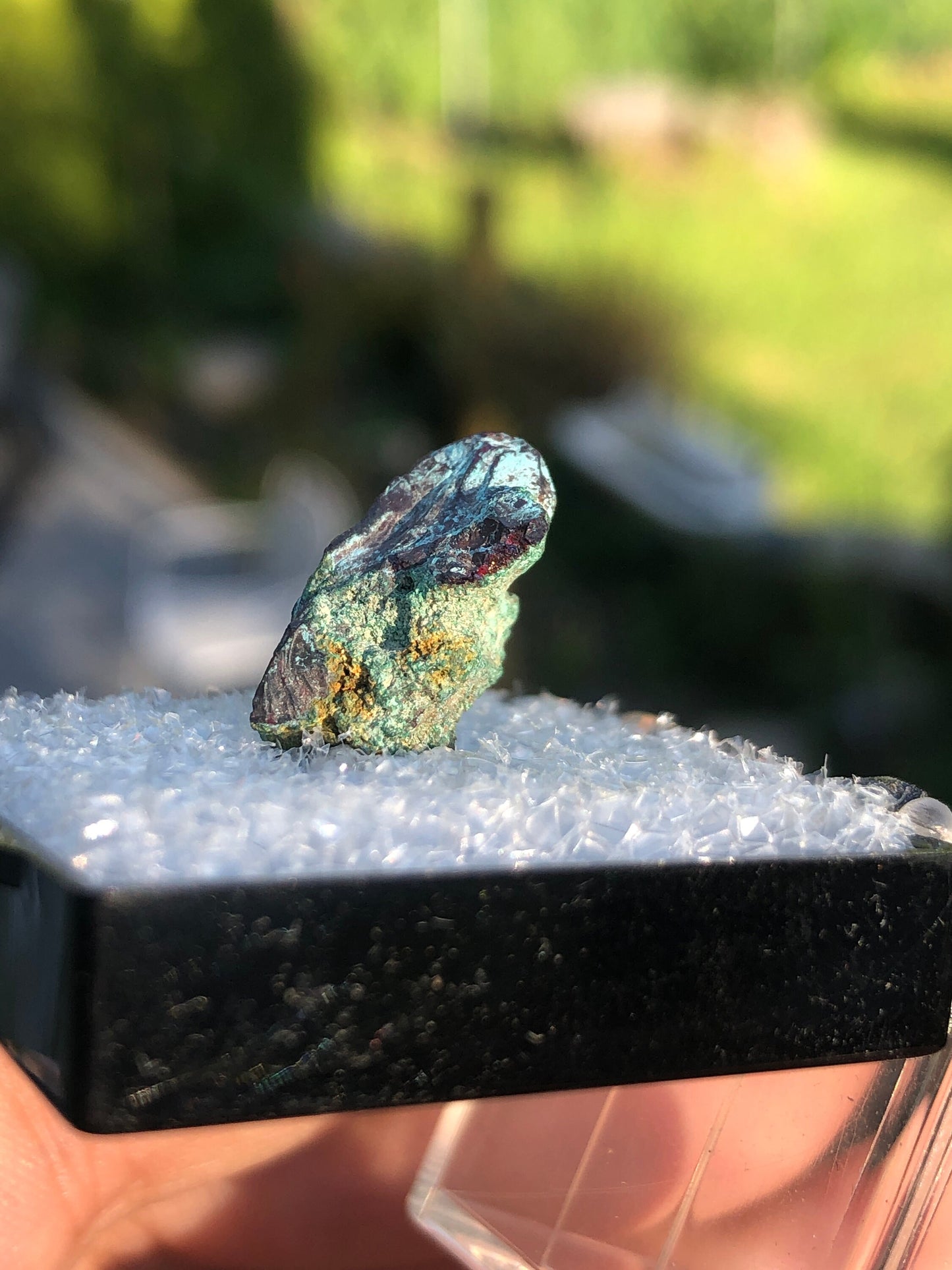 Cuprite Crystal with Malachite Coating from Namibia