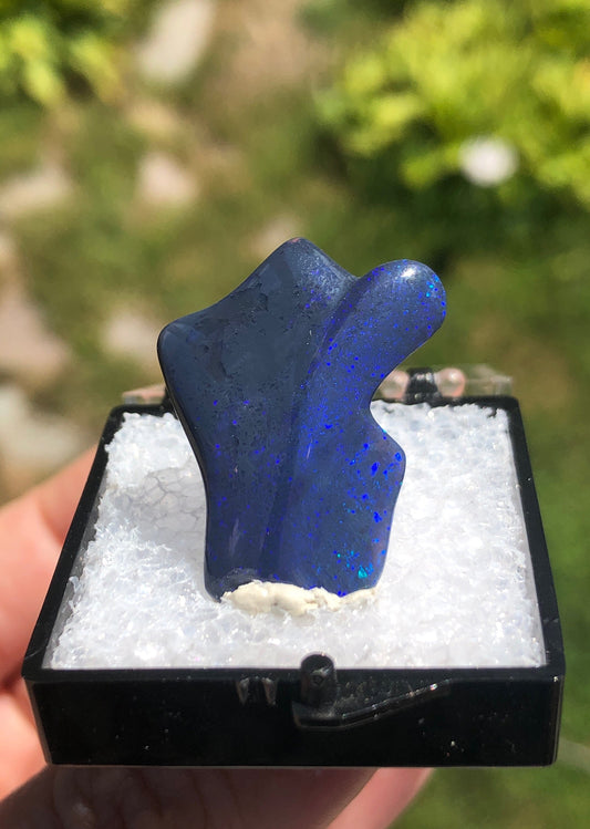 Freeform Australian Black Opal Carving