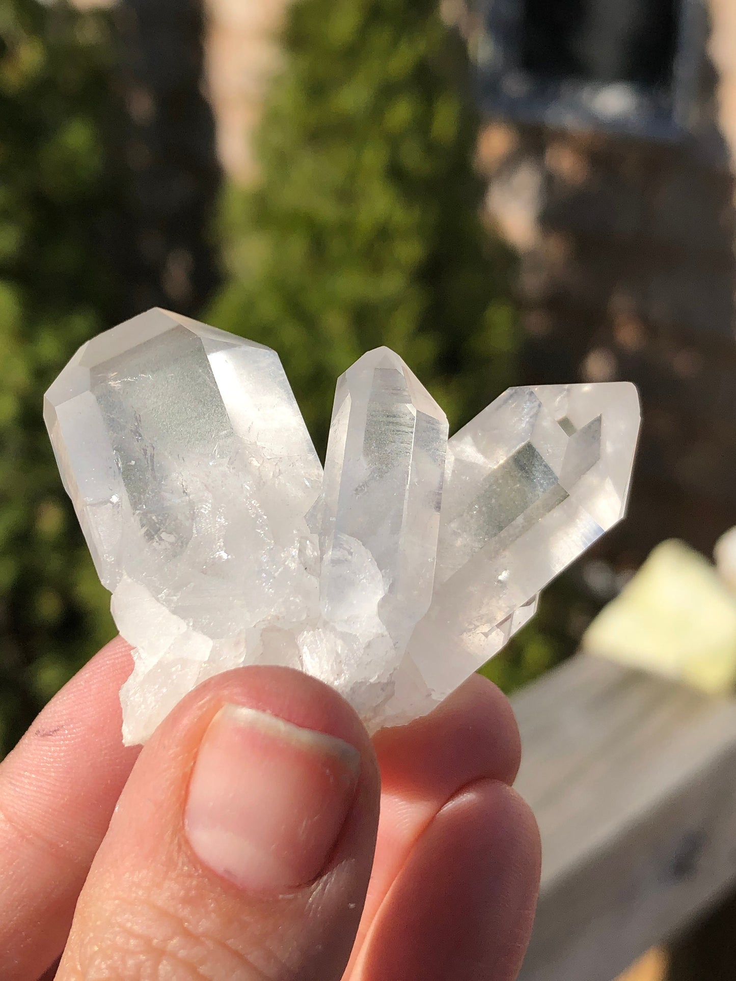 Cluster of terminated quartz crystals from France.