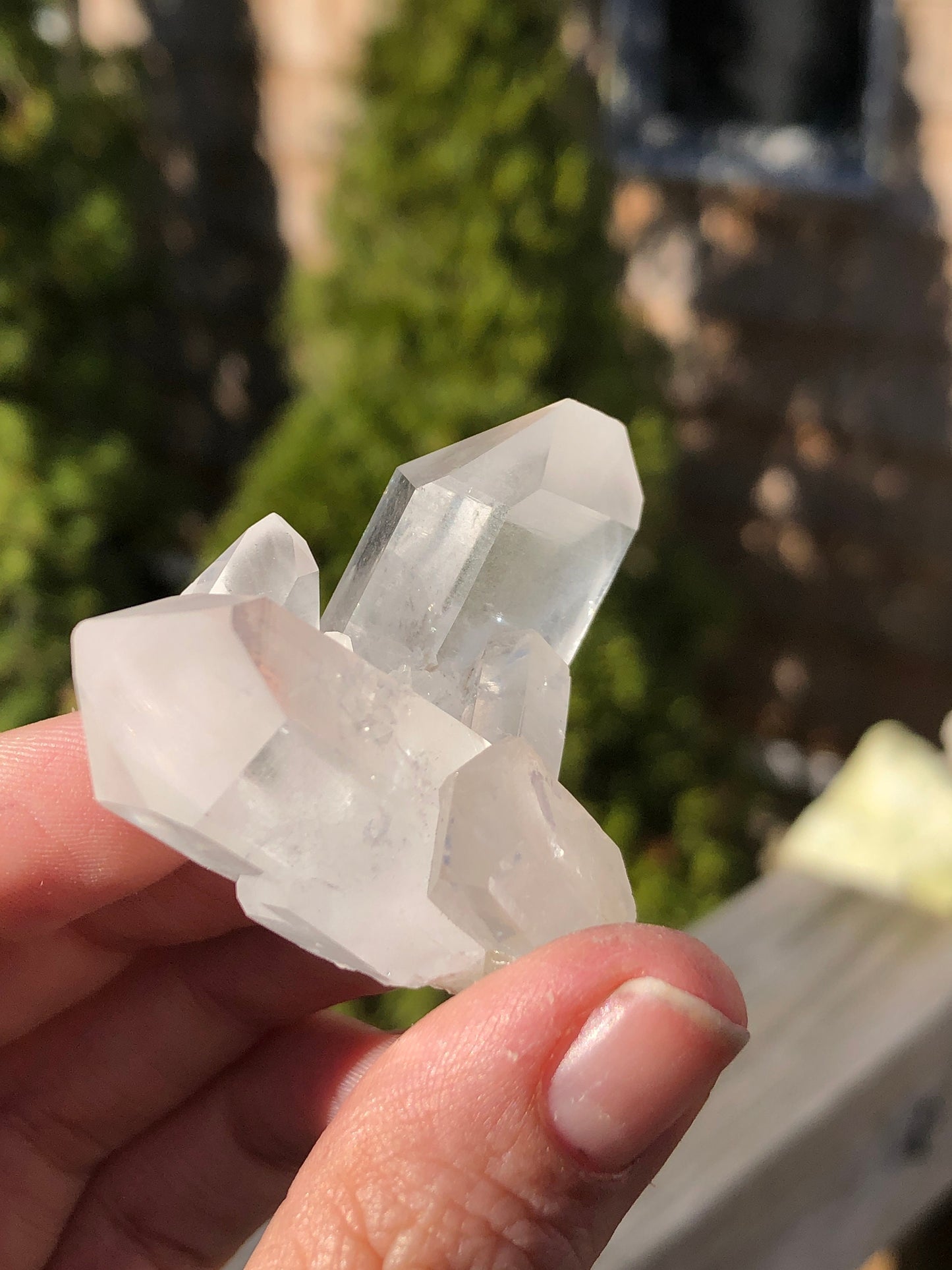 Cluster of terminated quartz crystals from France.