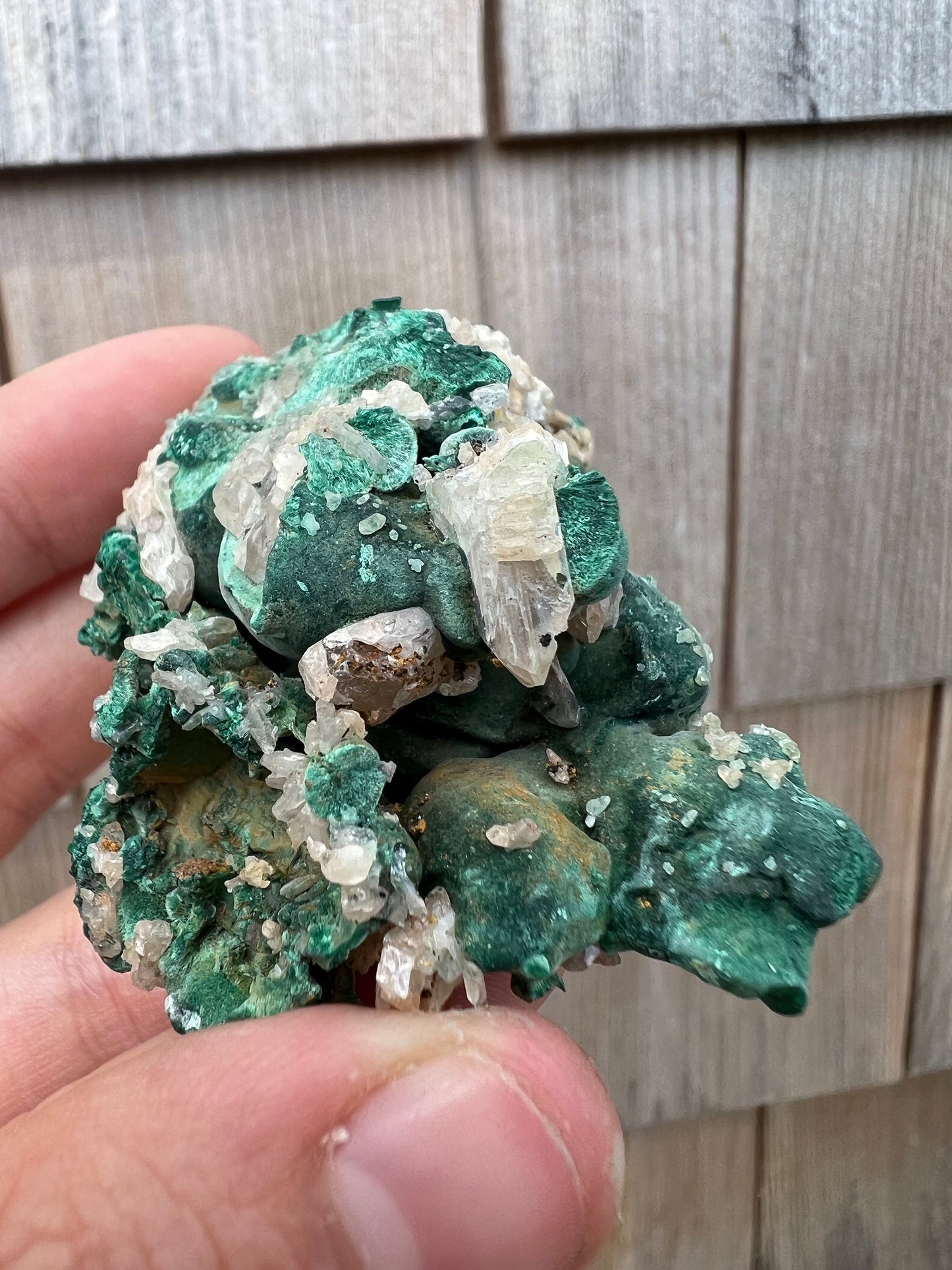 Reticulated Cerussite with Fibrous Malachite from Browns Pit Australia