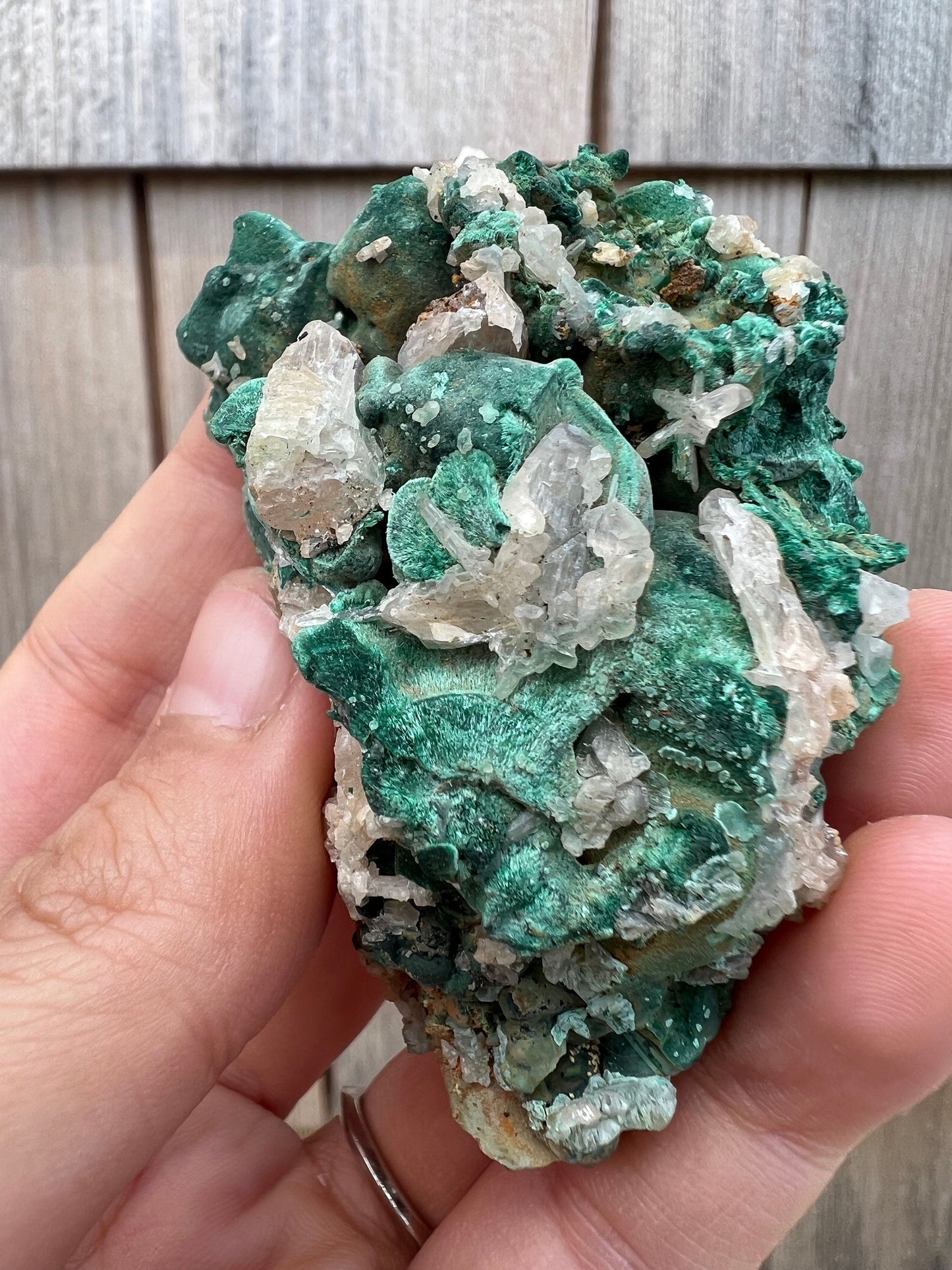 Reticulated Cerussite with Fibrous Malachite from Browns Pit Australia