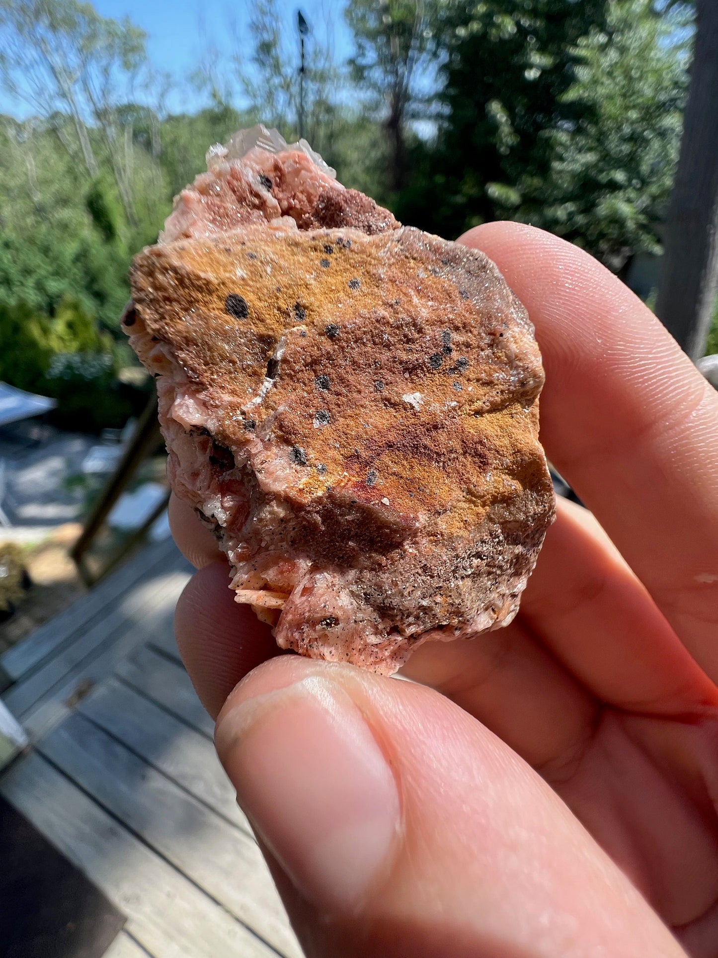 Cerussite on Barite from Morocco