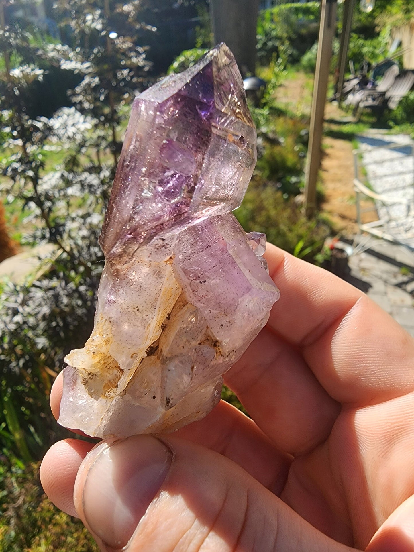 Amethyst Smoky Quartz Scepter with Hematite from Chibuku Mine, Zimbabwe