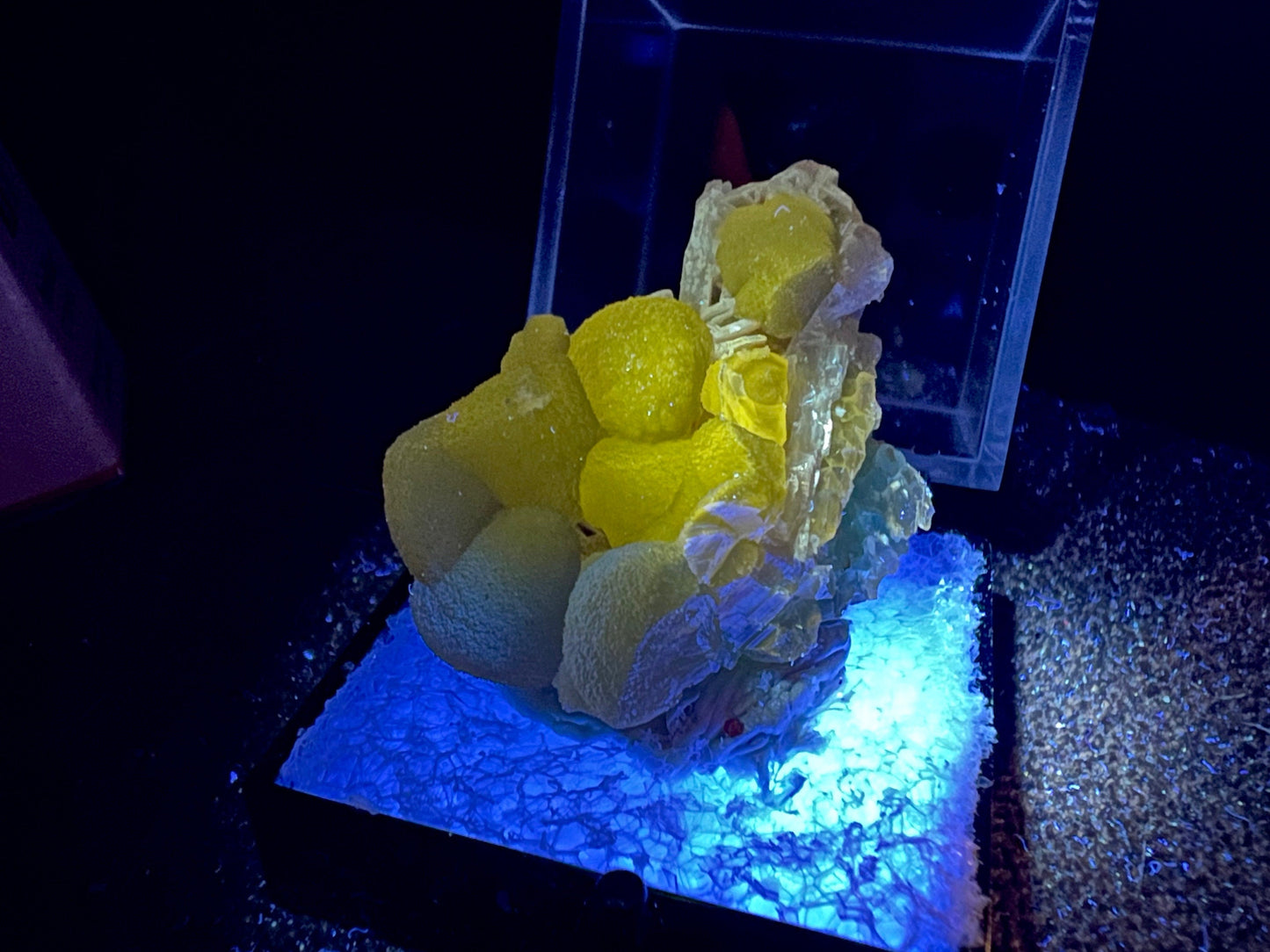 Fluorescent Smithsonite with Cerussite from Tsumeb Mine Namibia