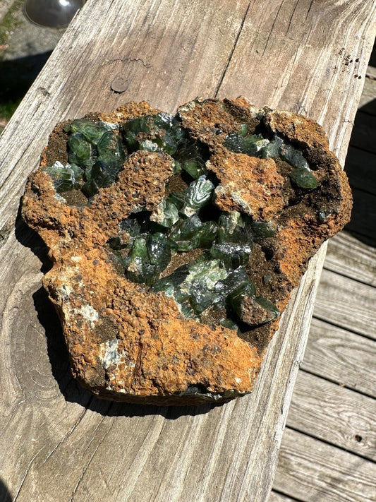 Large Cabinet Ludlamite Crystals in Matrix from Brazil