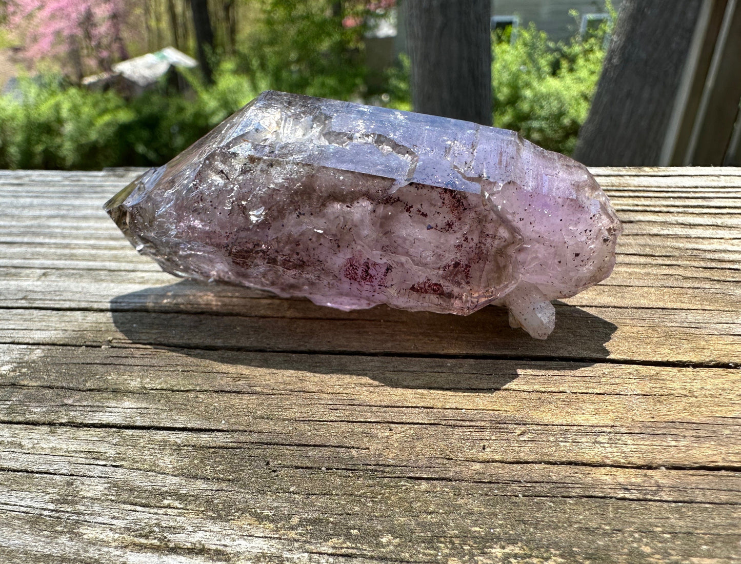 Enhydro Phantom Smoky Amethyst Double Terminated Crystal from Zambia Africa