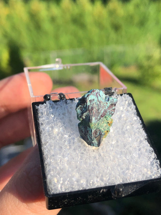 Cuprite Crystal with Malachite Coating from Namibia