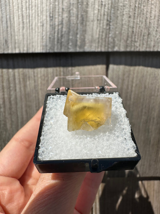 Yellow Fluorite from Bull Vein Pocket at Lady Annabella Mine UK