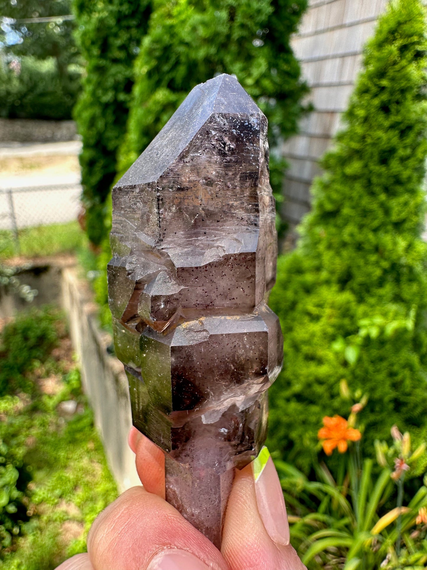 Smoky Amethyst Scepter with Hematite Inclusions from Zambia Africa