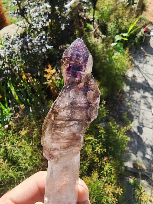 Large Smoky Amethyst Scepter with Hematite Inclusions from Zambia Africa