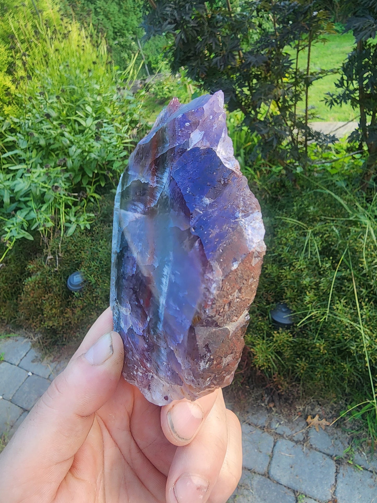 Large Super Seven Quartz Multi Layered Crystal Slab from Brazil