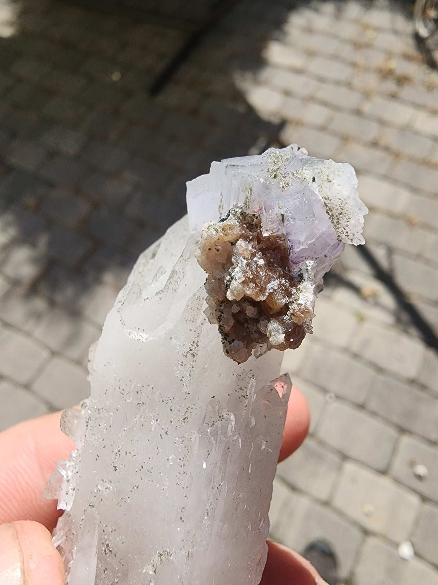 Yaogangxian Fluorite on Quartz from Yaogangxian Mine, China