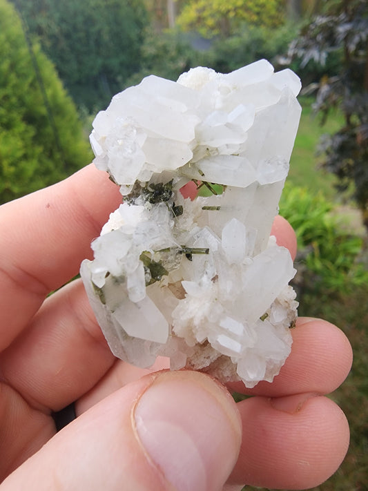 Green Tourmaline in Quartz from Minas Gerais, Brazil