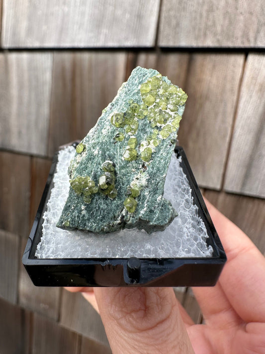 Demantoid Garnets on Matrix from Italy