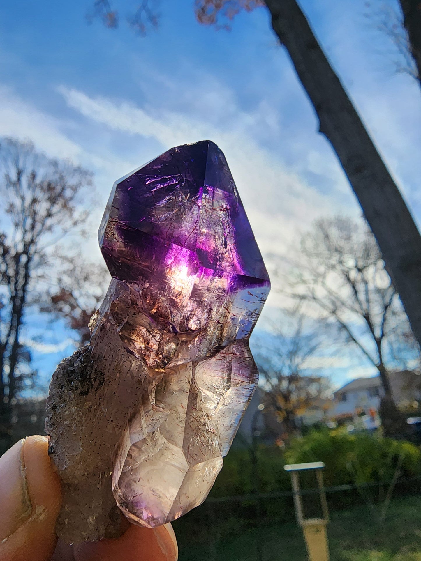 Smoky Amethyst Scepter with Hematite Inclusions from Zambia Africa