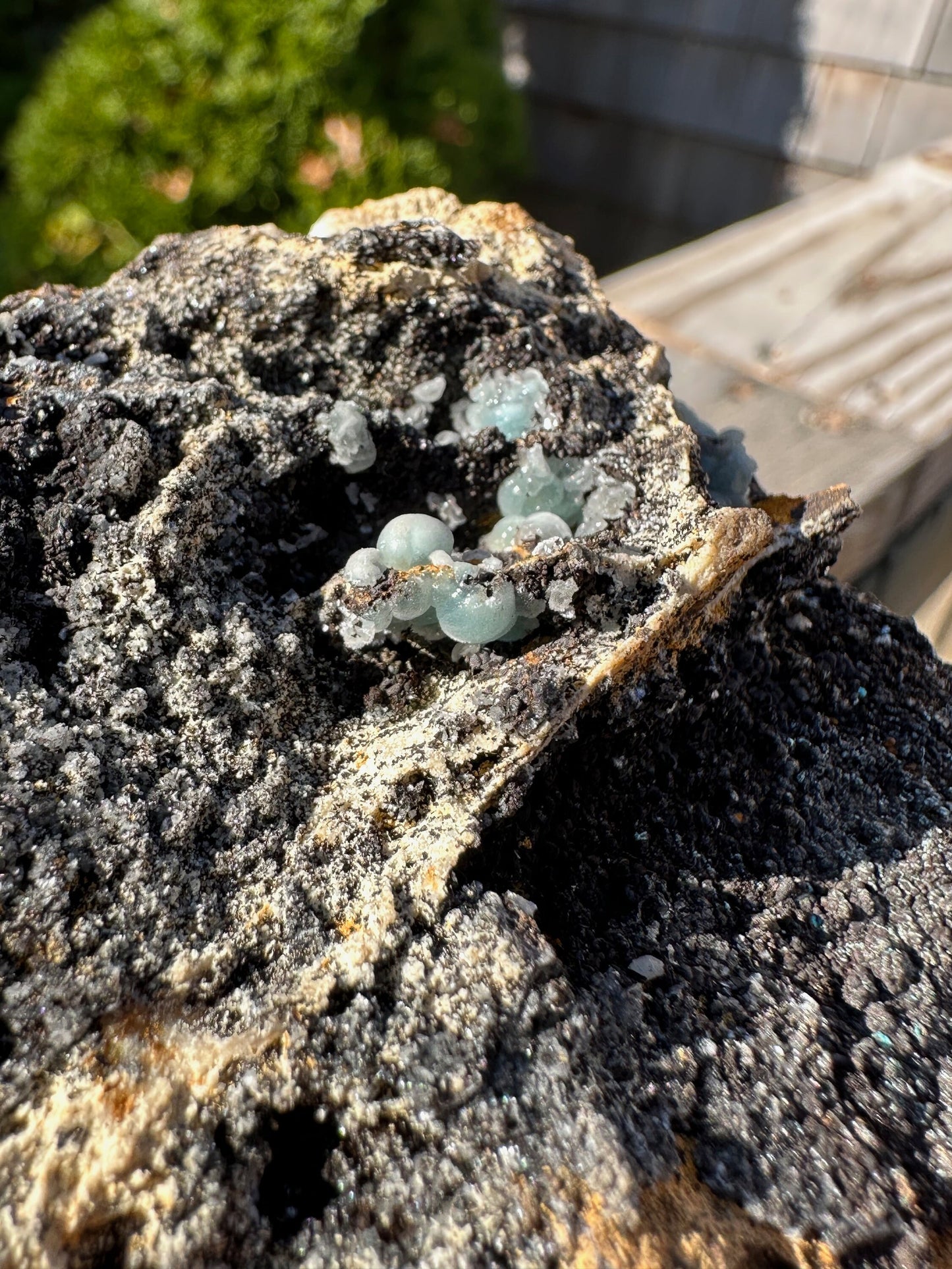 Cabinet Light Blue Hemimorphite on Matrix from 79 Mine, Arizona, USA
