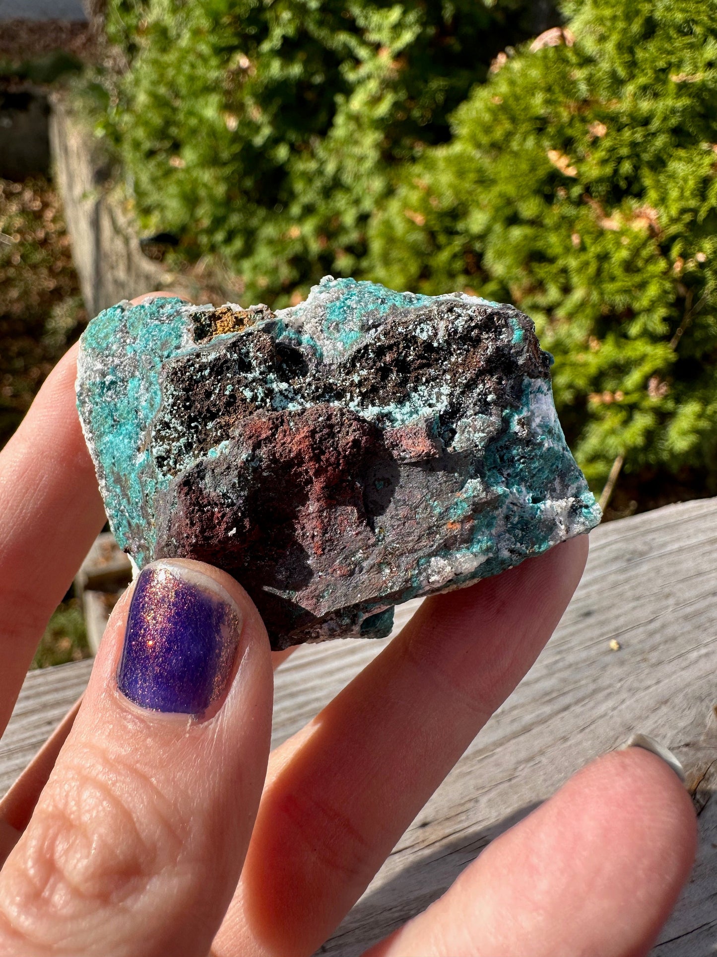 Rosasite with Calcite from Ojuela Mine Mexico