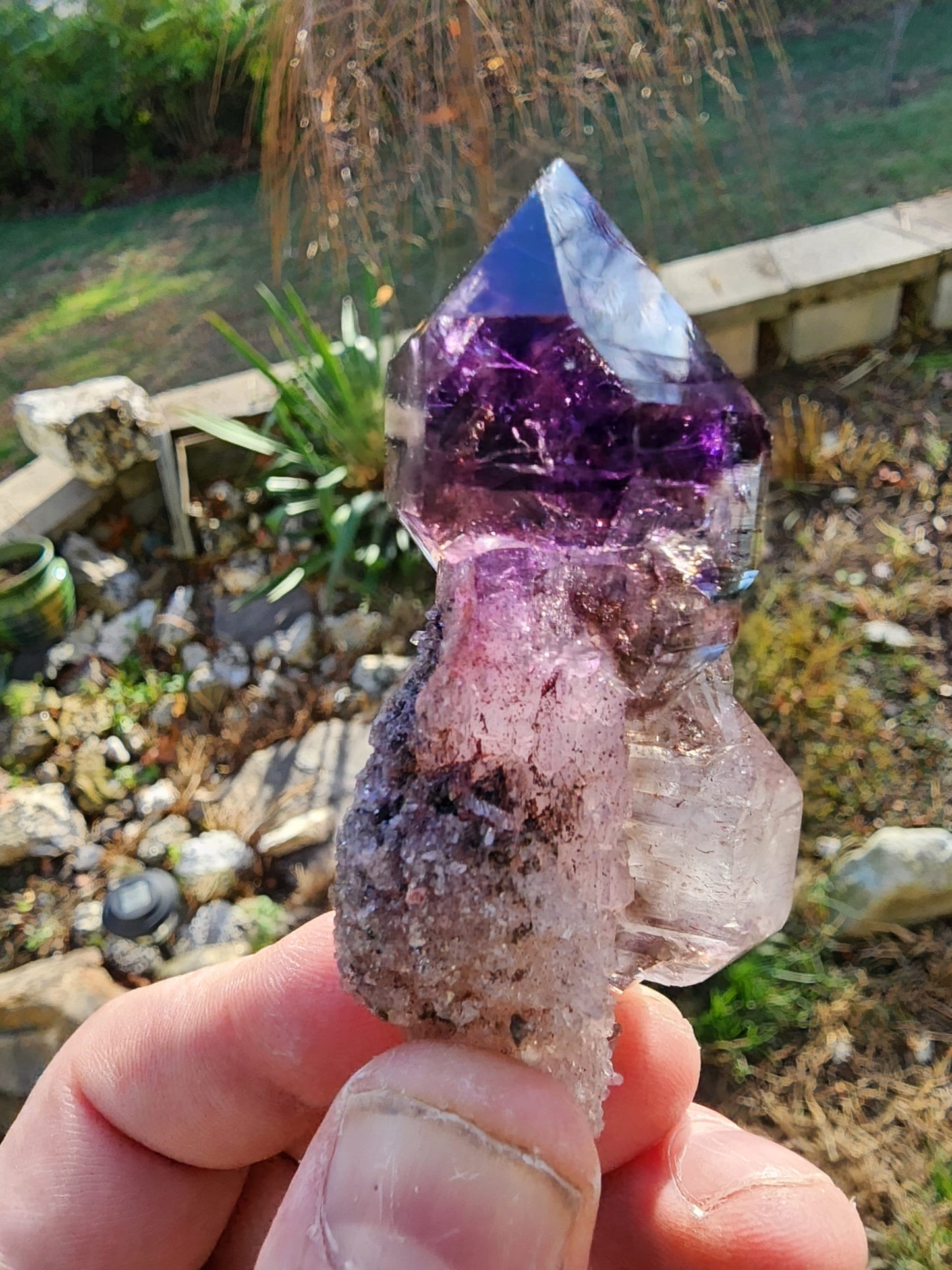 Smoky Amethyst Scepter with Hematite Inclusions from Zambia Africa