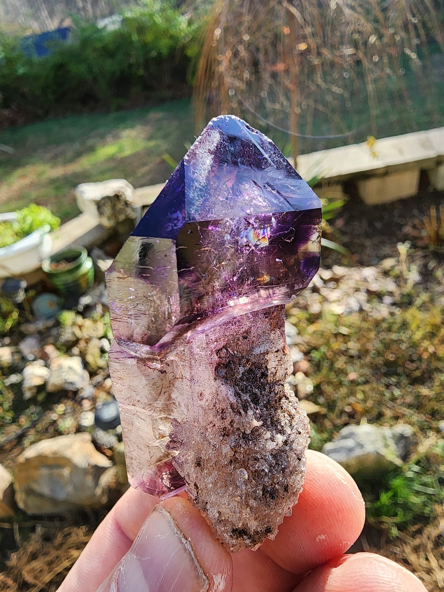 Smoky Amethyst Scepter with Hematite Inclusions from Zambia Africa