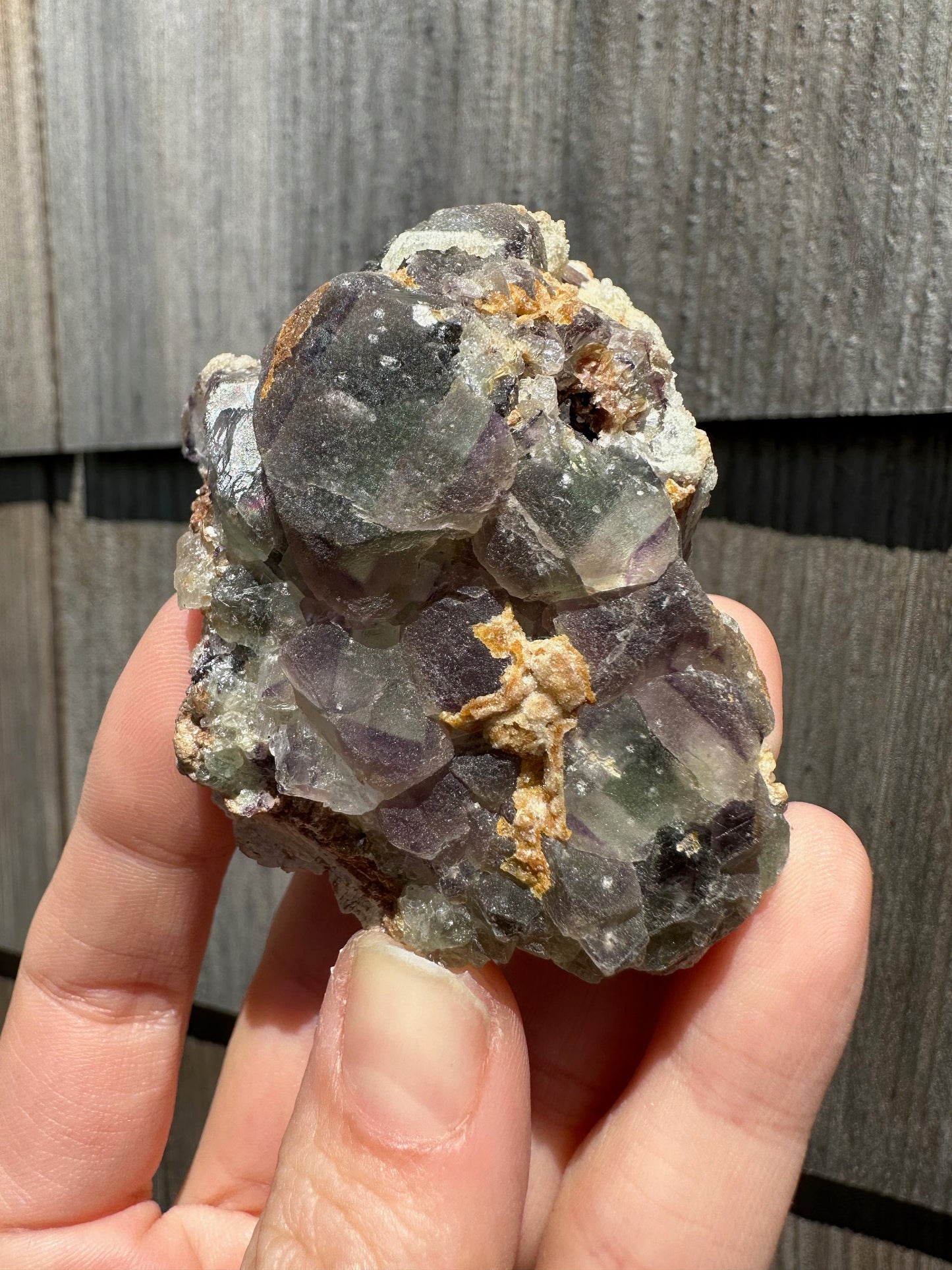 Bicolor Fluorite with Hyalite Opal from Erongo, Namibia