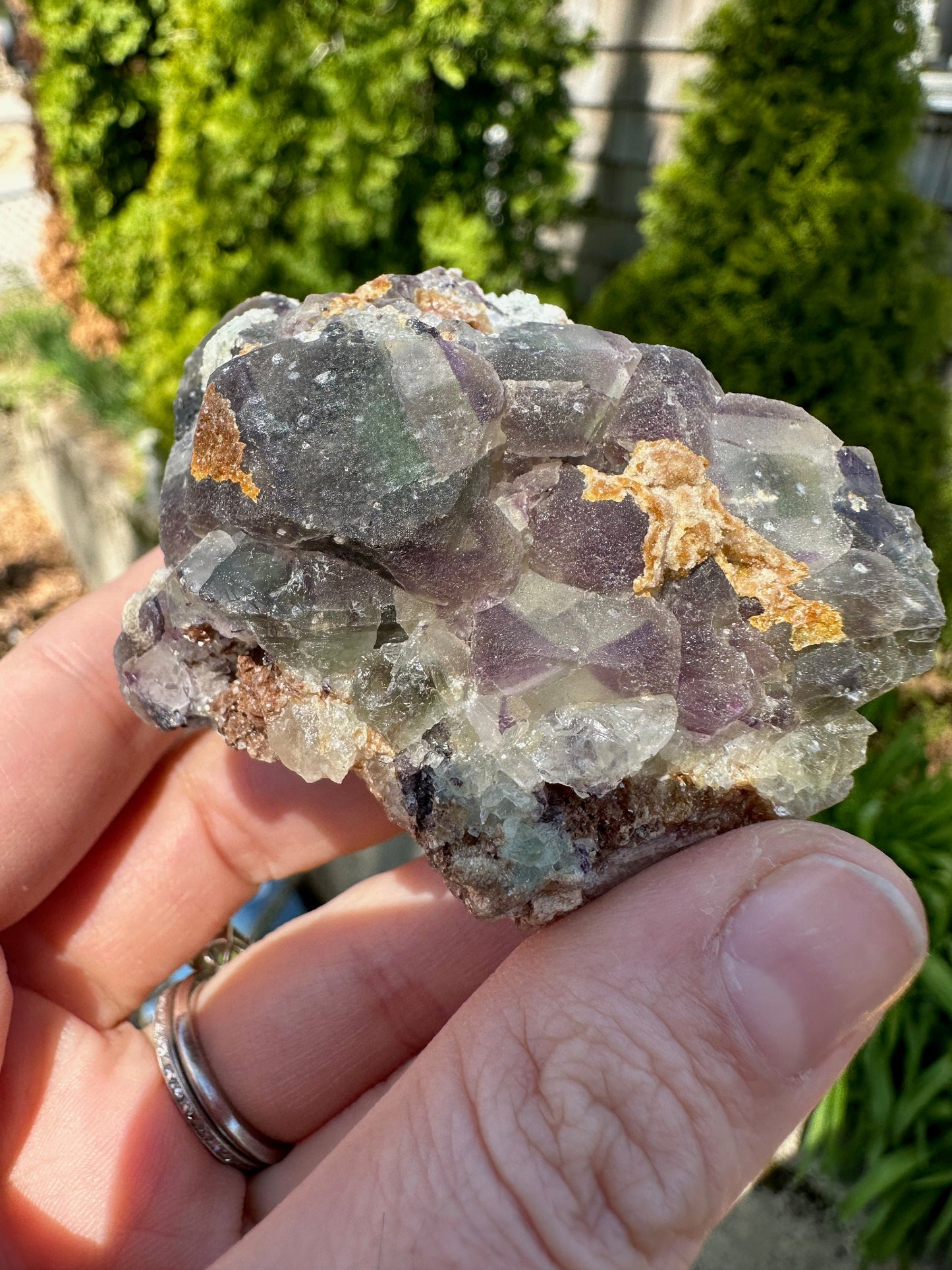 Bicolor Fluorite with Hyalite Opal from Erongo, Namibia