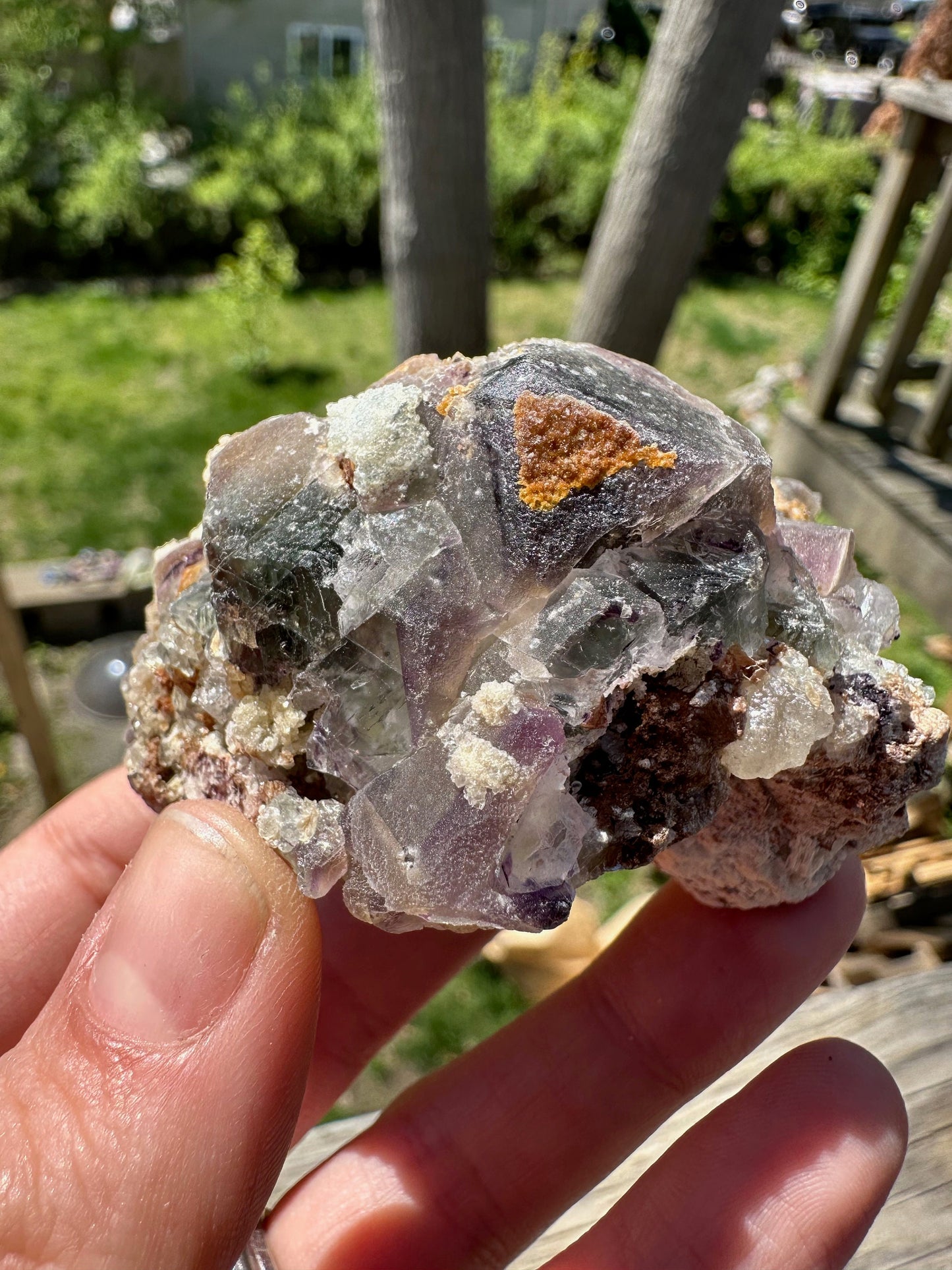 Bicolor Fluorite with Hyalite Opal from Erongo, Namibia