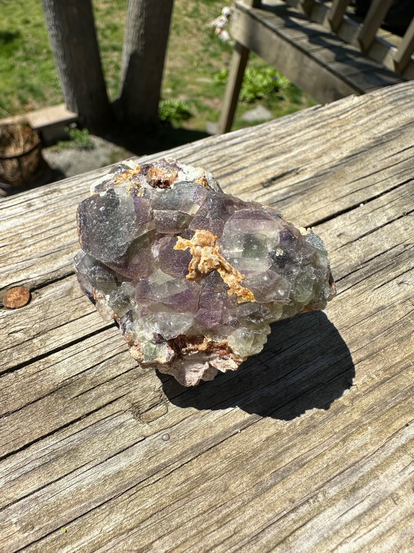 Bicolor Fluorite with Hyalite Opal from Erongo, Namibia