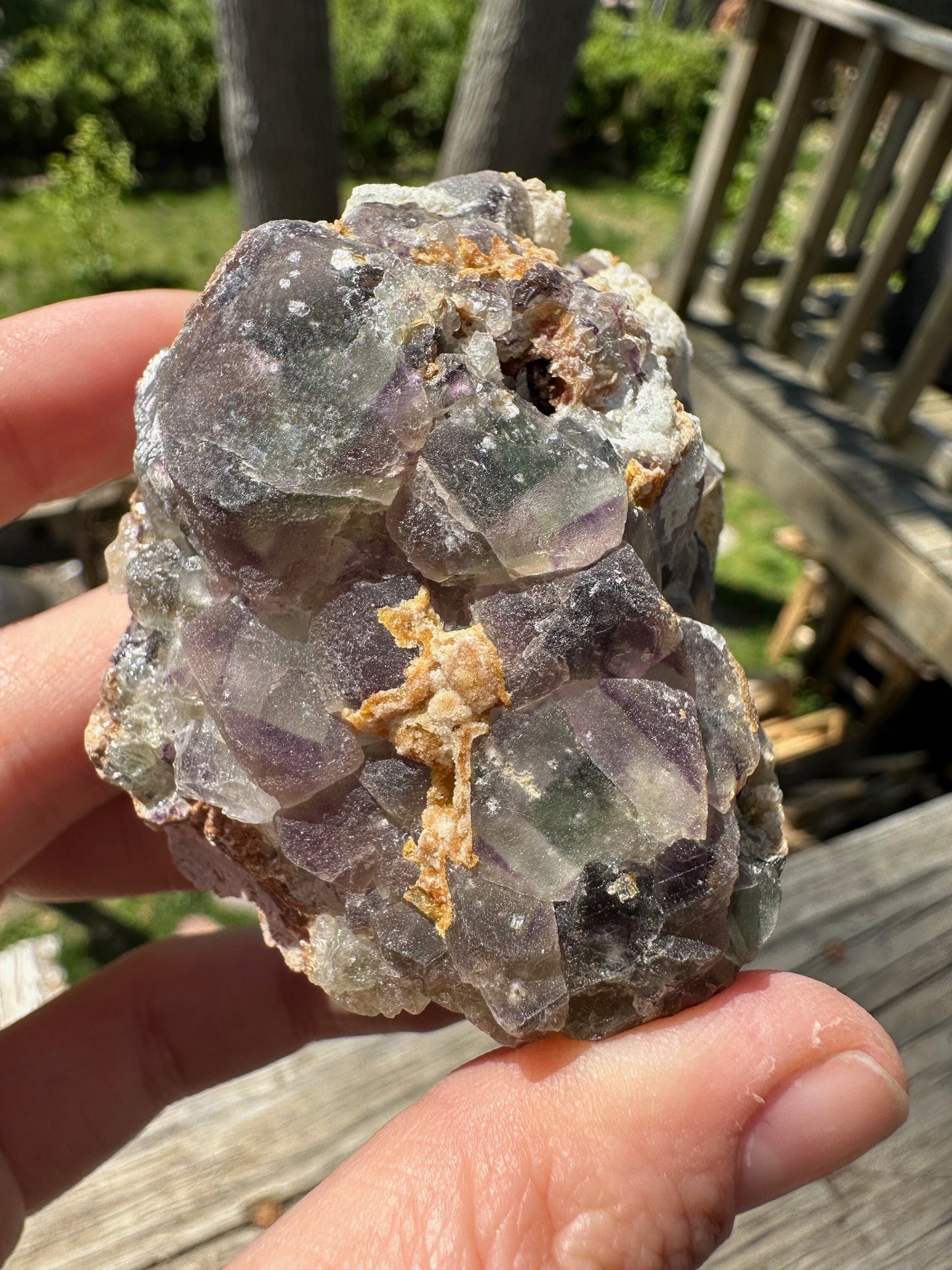 Bicolor Fluorite with Hyalite Opal from Erongo, Namibia