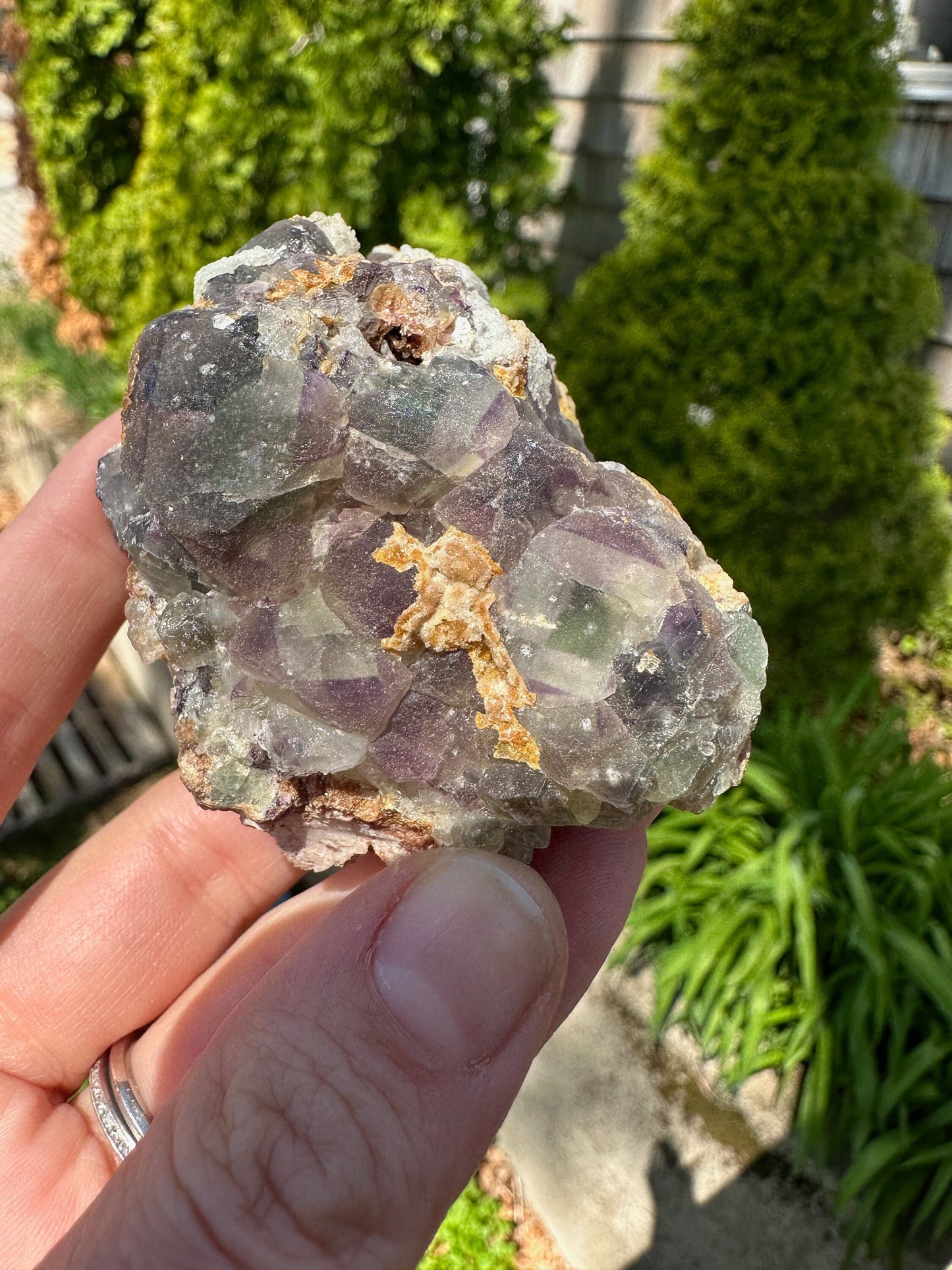 Bicolor Fluorite with Hyalite Opal from Erongo, Namibia