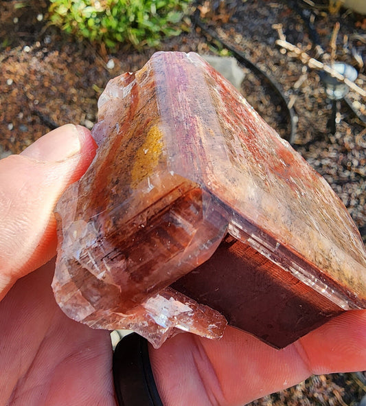 Red Hematite in Calcite Crystal from China