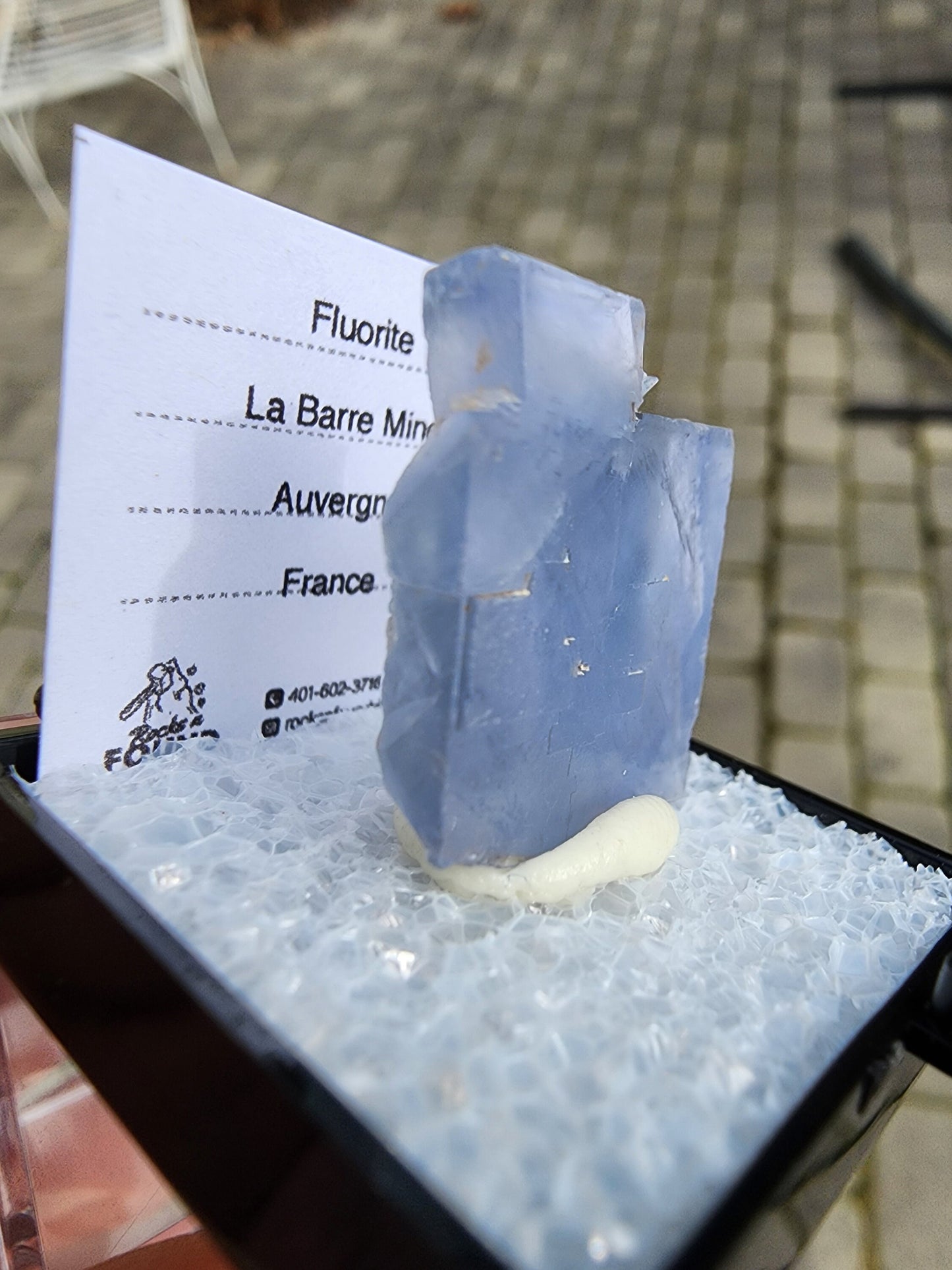 Blue Fluorite Crystal from Auvergne, France