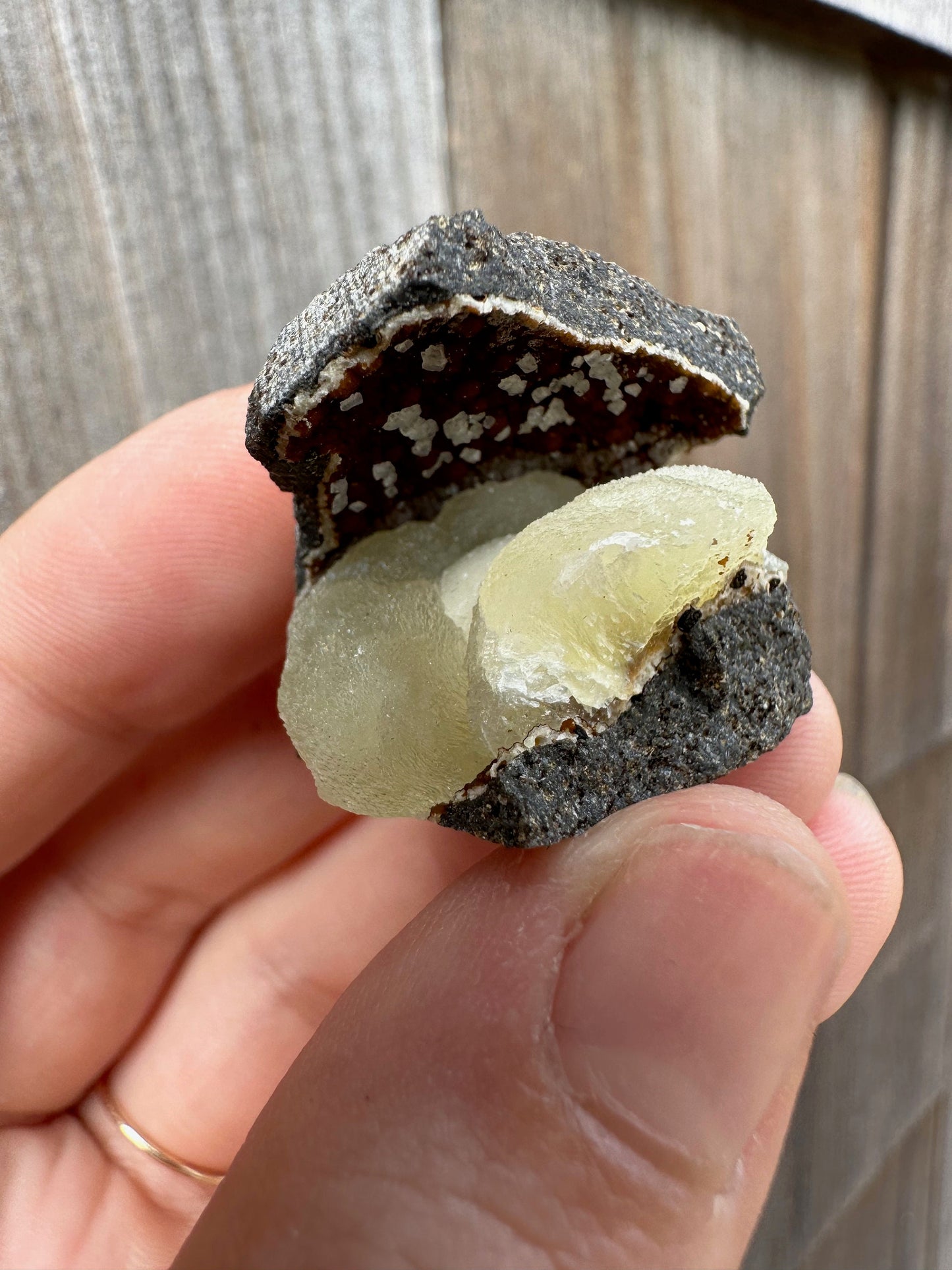 Botryoidal Calcite Crystals on Matrix from China