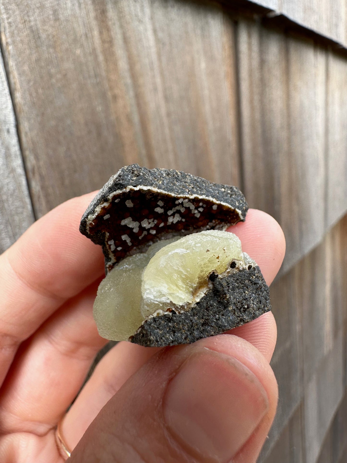 Botryoidal Calcite Crystals on Matrix from China
