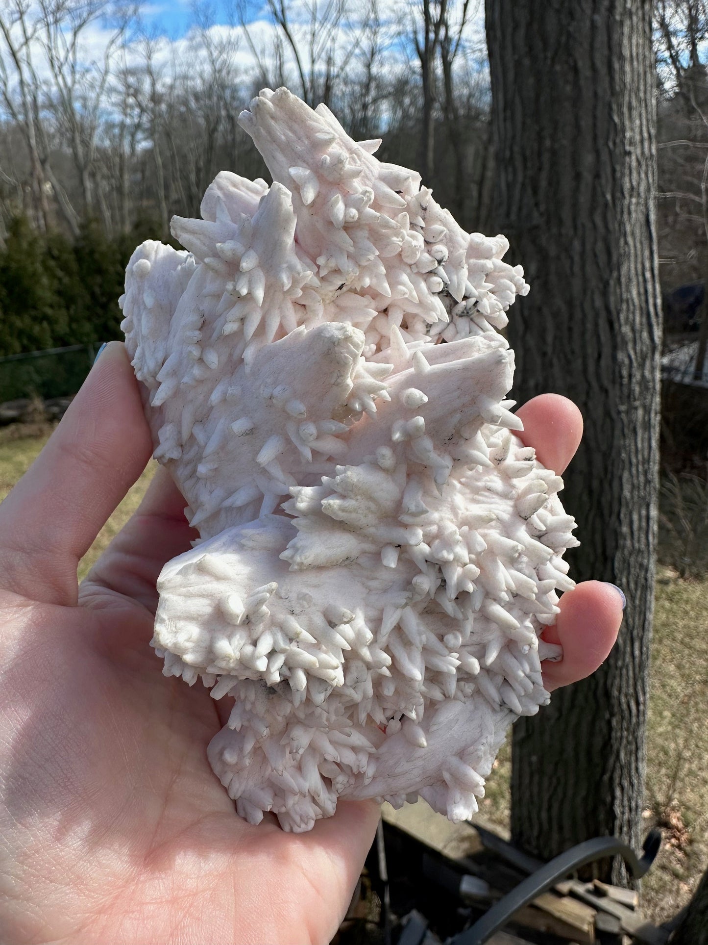 Cabinet Mangano Calcite with Fine Quartz and Chalcopyrite From Peru