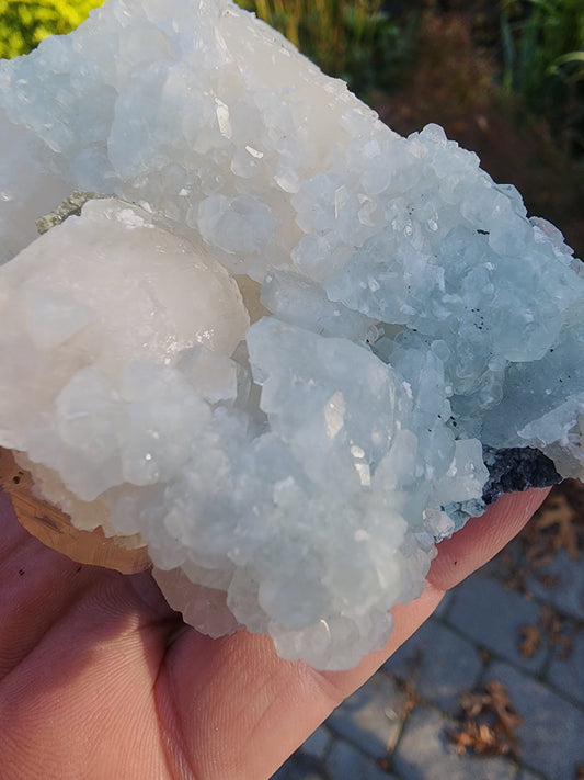 Calcite with Blue Fluorite from Xianghualing Mine China