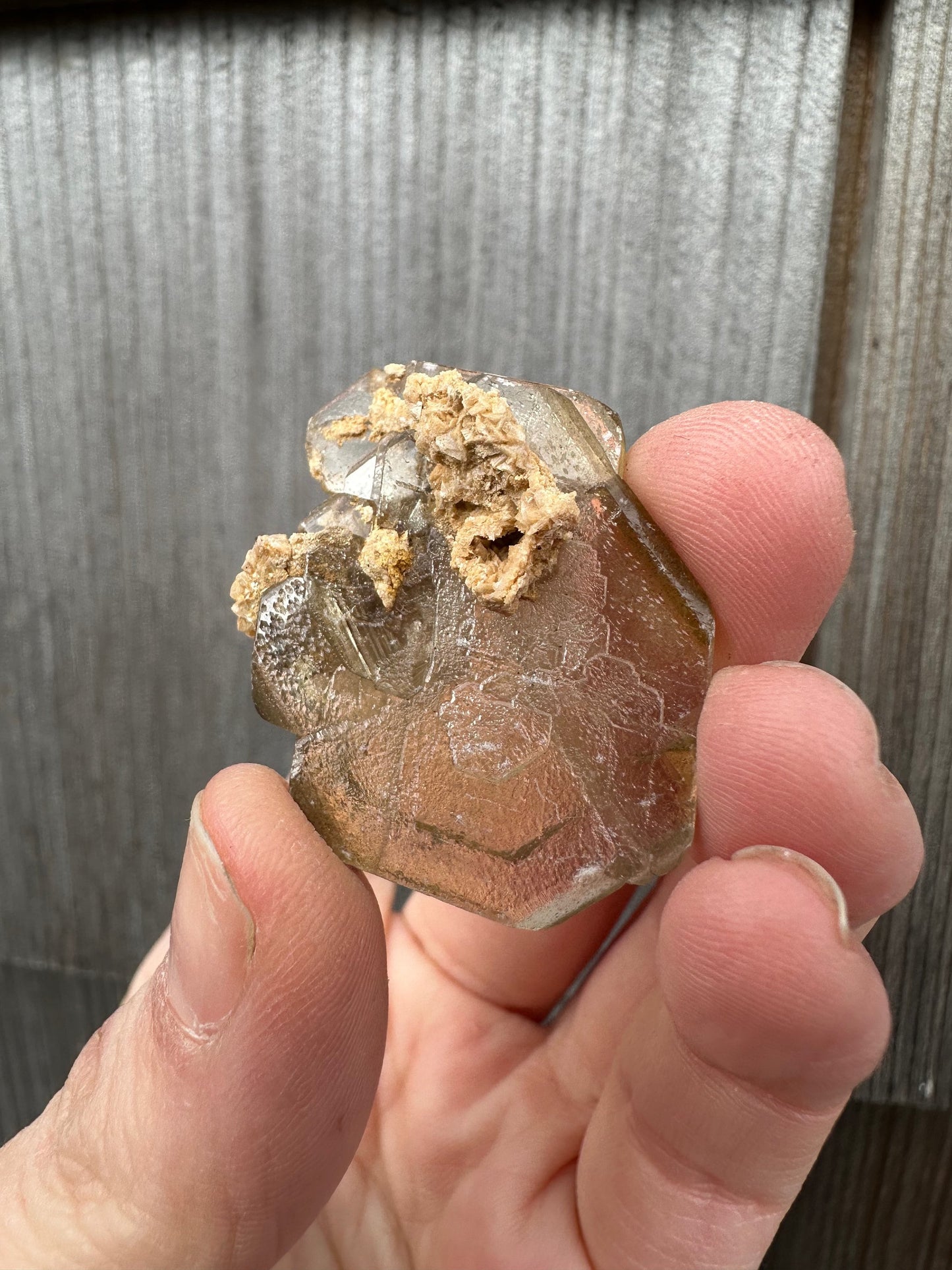 Etched Golden Barite Crystal from Cerro Warihuayin Peru