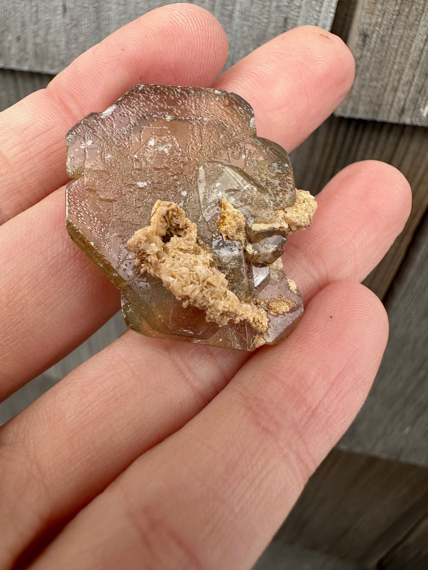 Etched Golden Barite Crystal from Cerro Warihuayin Peru