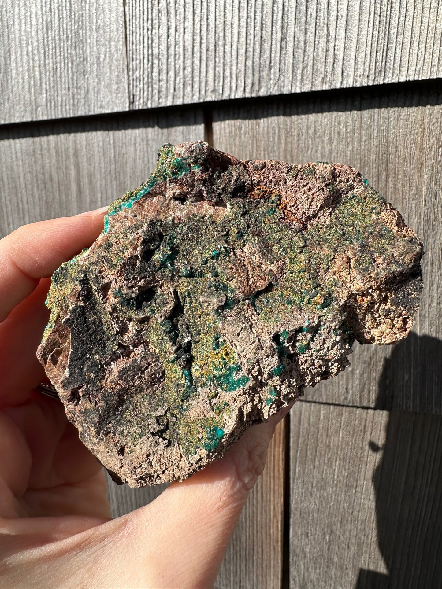 Cabinet Dioptase with Mimetite from Congo