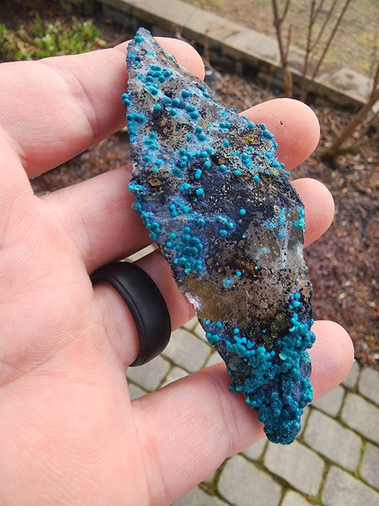 Chrysocolla on Quartz from Tentadora Mine, Peru