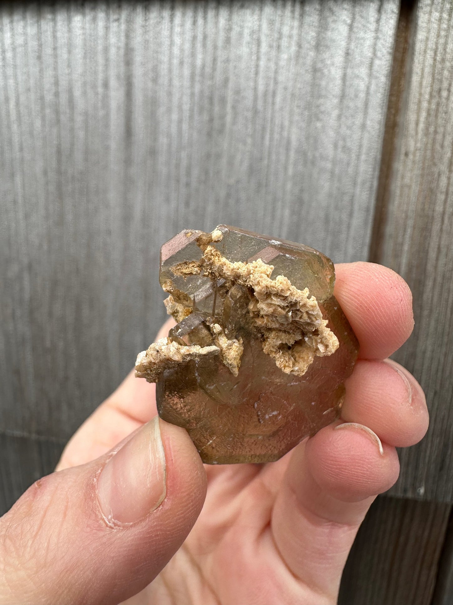 Etched Golden Barite Crystal from Cerro Warihuayin Peru