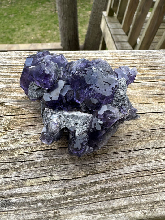 Purple Blue "Tanzanite" Fluorite Cluster from Xia Yang Mine China