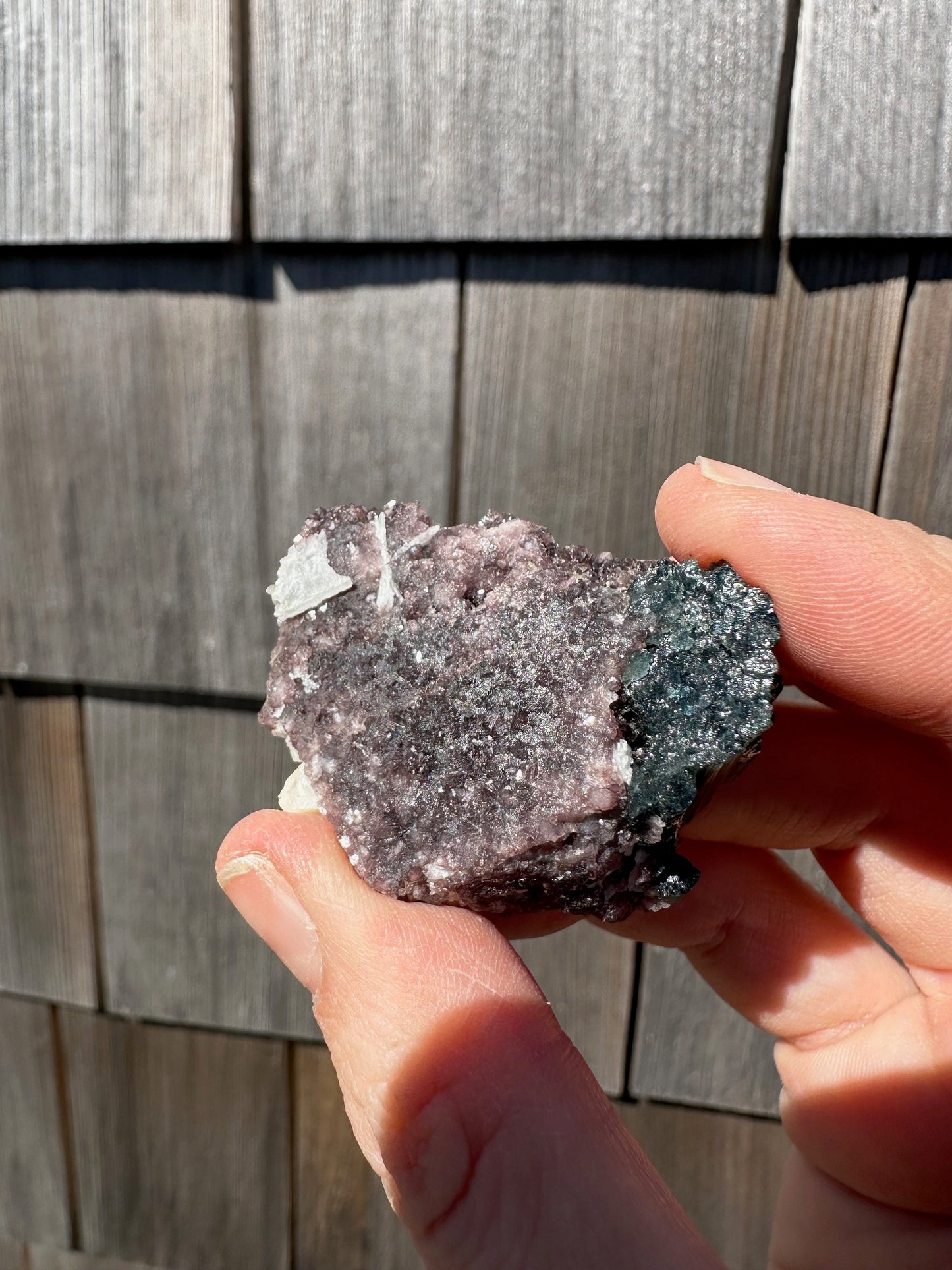 Indicolite Blue Tourmaline Crystals on Lepidolite from Brazil