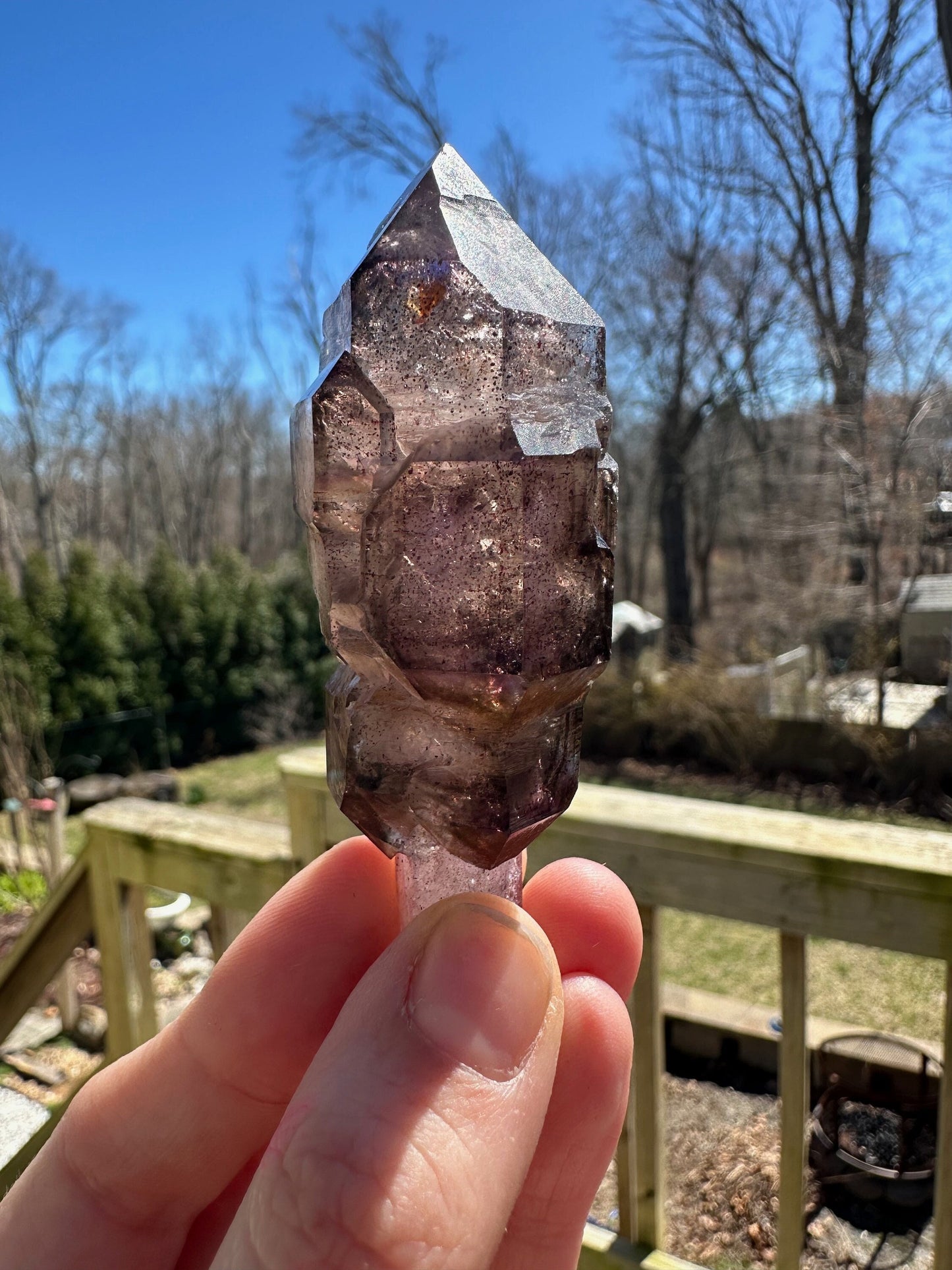 Smoky Amethyst Scepter with Hematite Inclusions from Zambia Africa
