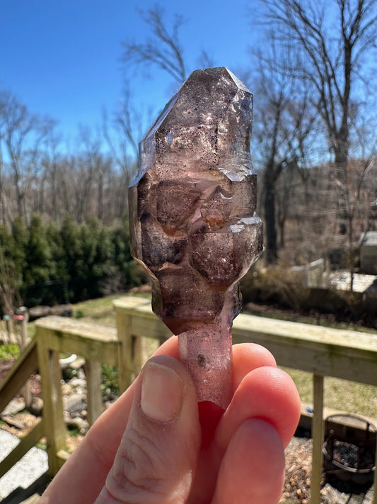 Smoky Amethyst Scepter with Hematite Inclusions from Zambia Africa