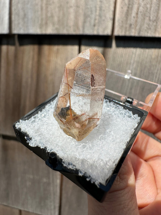 Red Rutilated Unpolished Quartz Point from Kenya